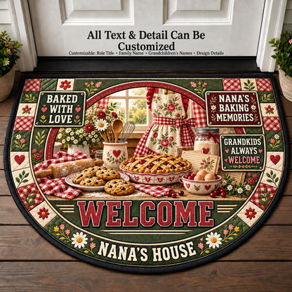 Nana's Baking Memories Personalized Half Round Mat | 5To9Vibe