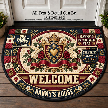 Nanny's Established Year Personalized Half Round Mat | 5To9Vibe