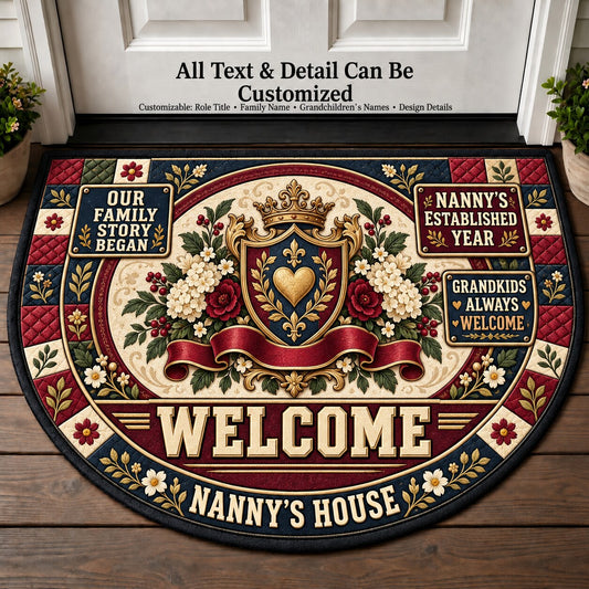 Nanny's Established Year Personalized Half Round Mat | 5To9Vibe