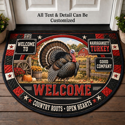 Narragansett Turkey Personalized Half Round Mat | 5To9Vibe