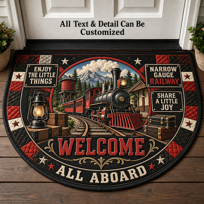 Narrow Gauge Railway Personalized Half Round Mat | 5To9Vibe