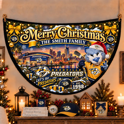 All Hockey Teams Personalized Christmas Night Bunting Flag - 5to9vibe