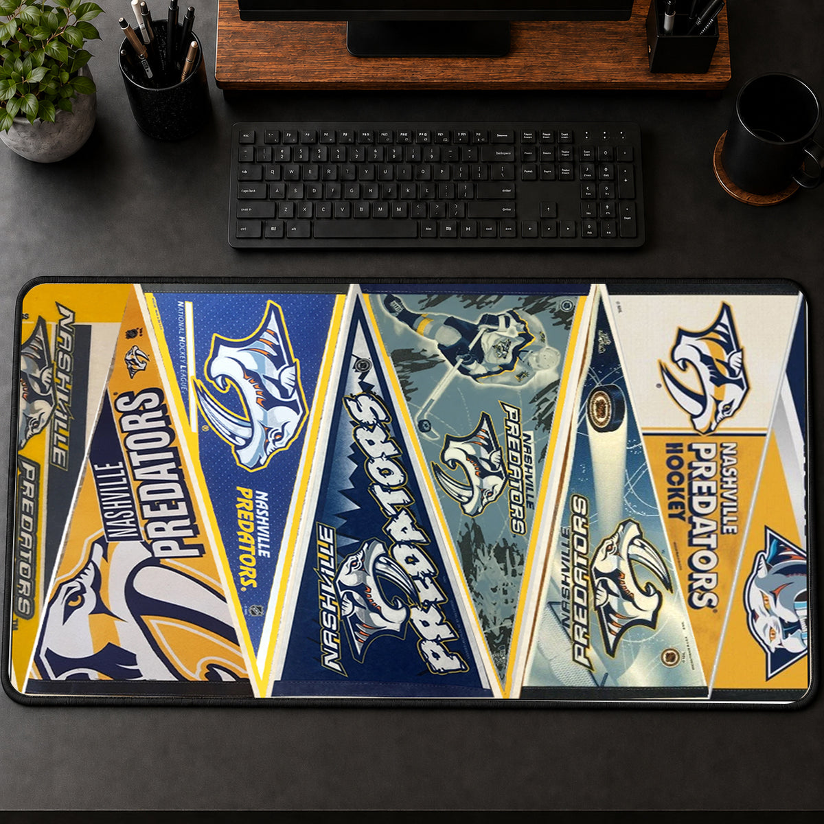 All Hockey Teams Vintage Pennant Anniversary For Fans Desk Mat Mouse Pad Trending - 5to9vibe