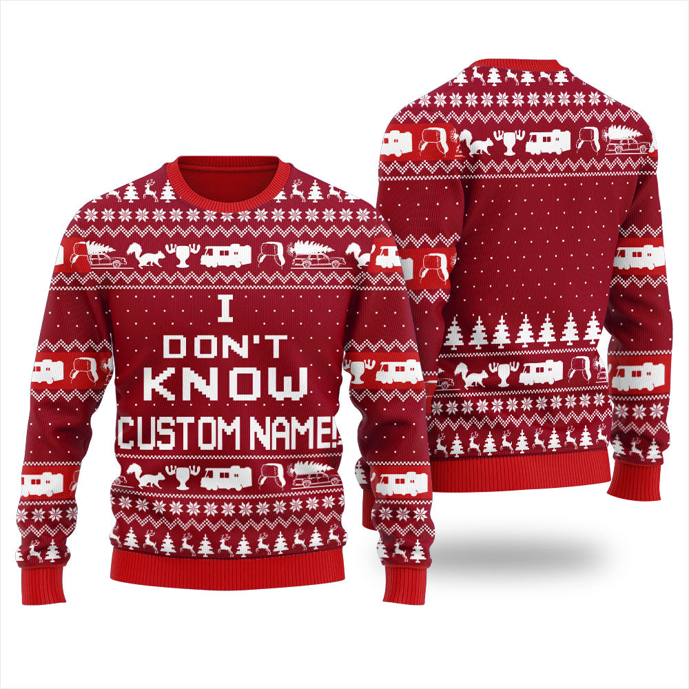 National Lampoon I Dont Know Custom Face Christmas Sweater