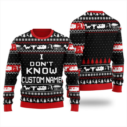 National Lampoon I Dont Know Custom Name Ugly Christmas Sweater