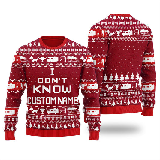 National Lampoon I Dont Know Custom Name Ugly Christmas Sweater