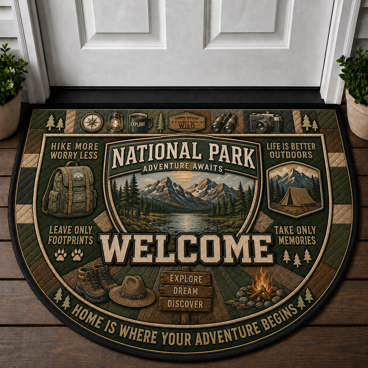 National Park Welcome Mat - Explore & Adventure Outdoor Doormat - 5to9vibe