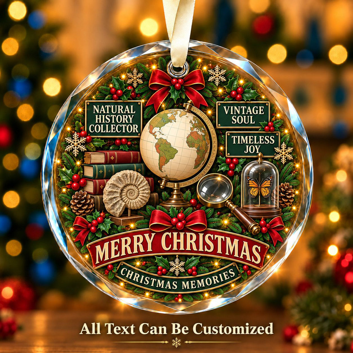 Natural History Collector Personalized Glass Ornament | 5To9Vibe