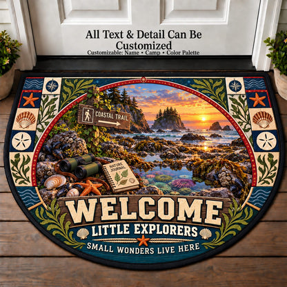 Coastal Tidepool - Nature Kids Personalized Half Round Mat | 5To9Vibe