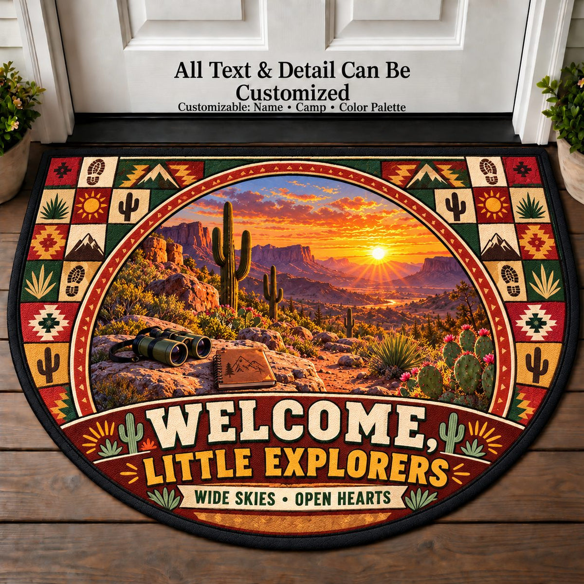 Desert Sunset - Nature Kids Personalized Half Round Mat | 5To9Vibe