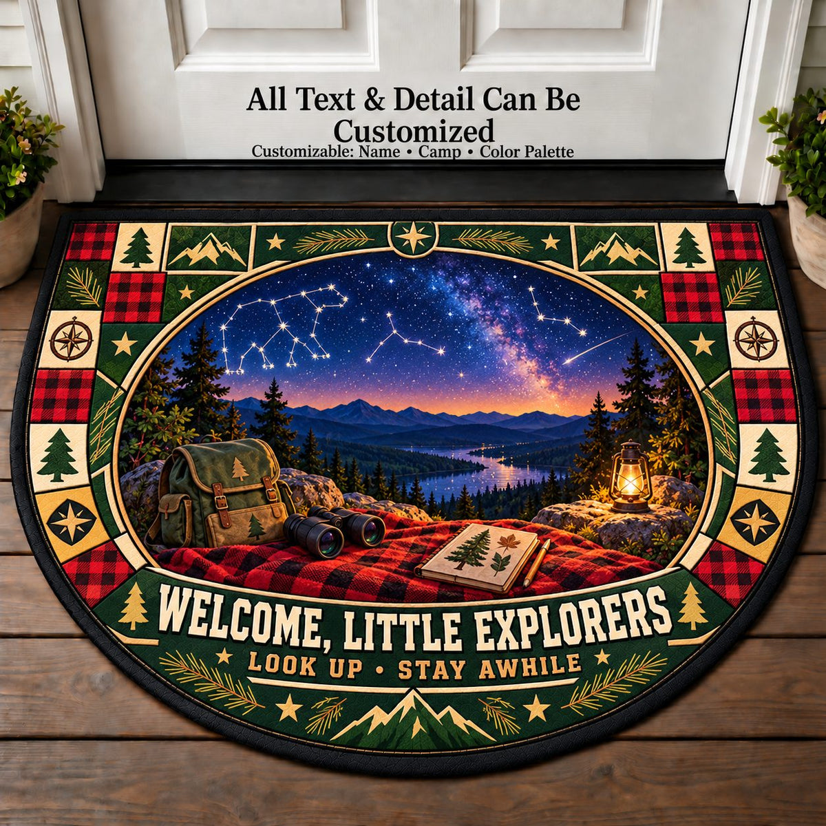 Stargazing Ridge - Nature Kids Personalized Half Round Mat | 5To9Vibe