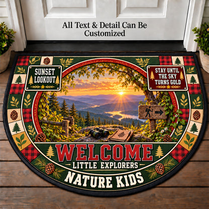 Sunset Lookout - Nature Kids Personalized Half Round Mat | 5To9Vibe