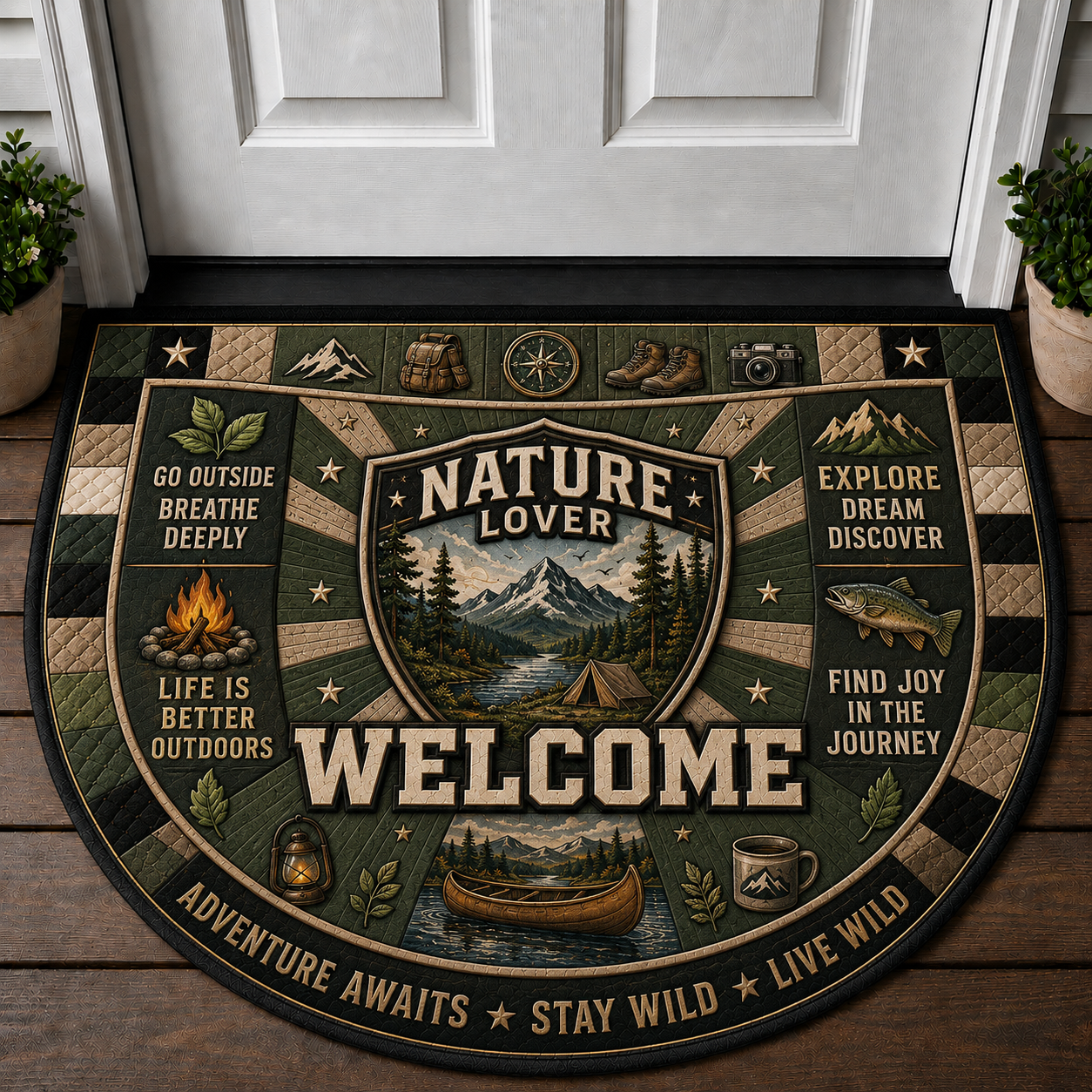 Mountain Calling Welcome Mat - Hiking & Forest Adventure Doormat - 5to9vibe