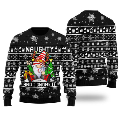 Naughty And I Gnome It Christmas Sweater Men