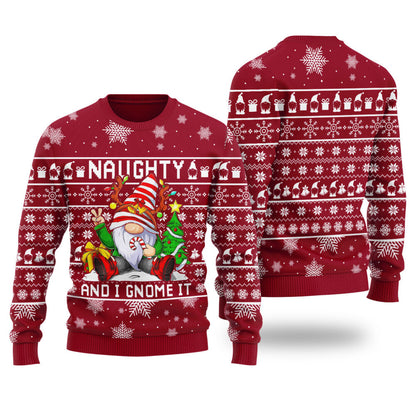 Naughty And I Gnome It Christmas Sweater Men