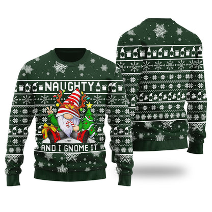 Naughty And I Gnome It Christmas Sweater Men