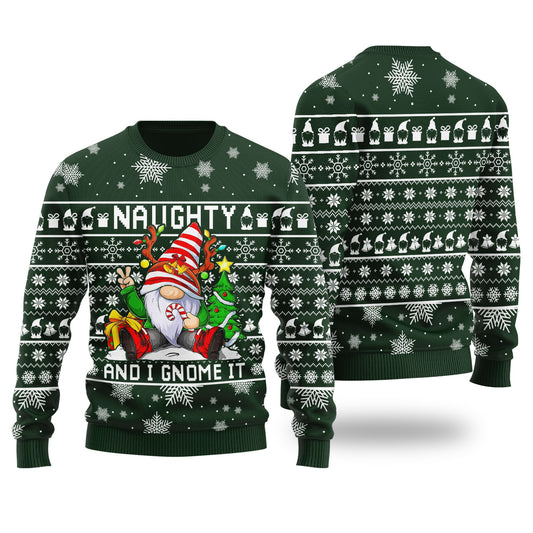 Naughty And I Gnome It Christmas Sweater Men