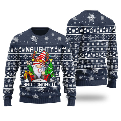Naughty And I Gnome It Christmas Sweater Men
