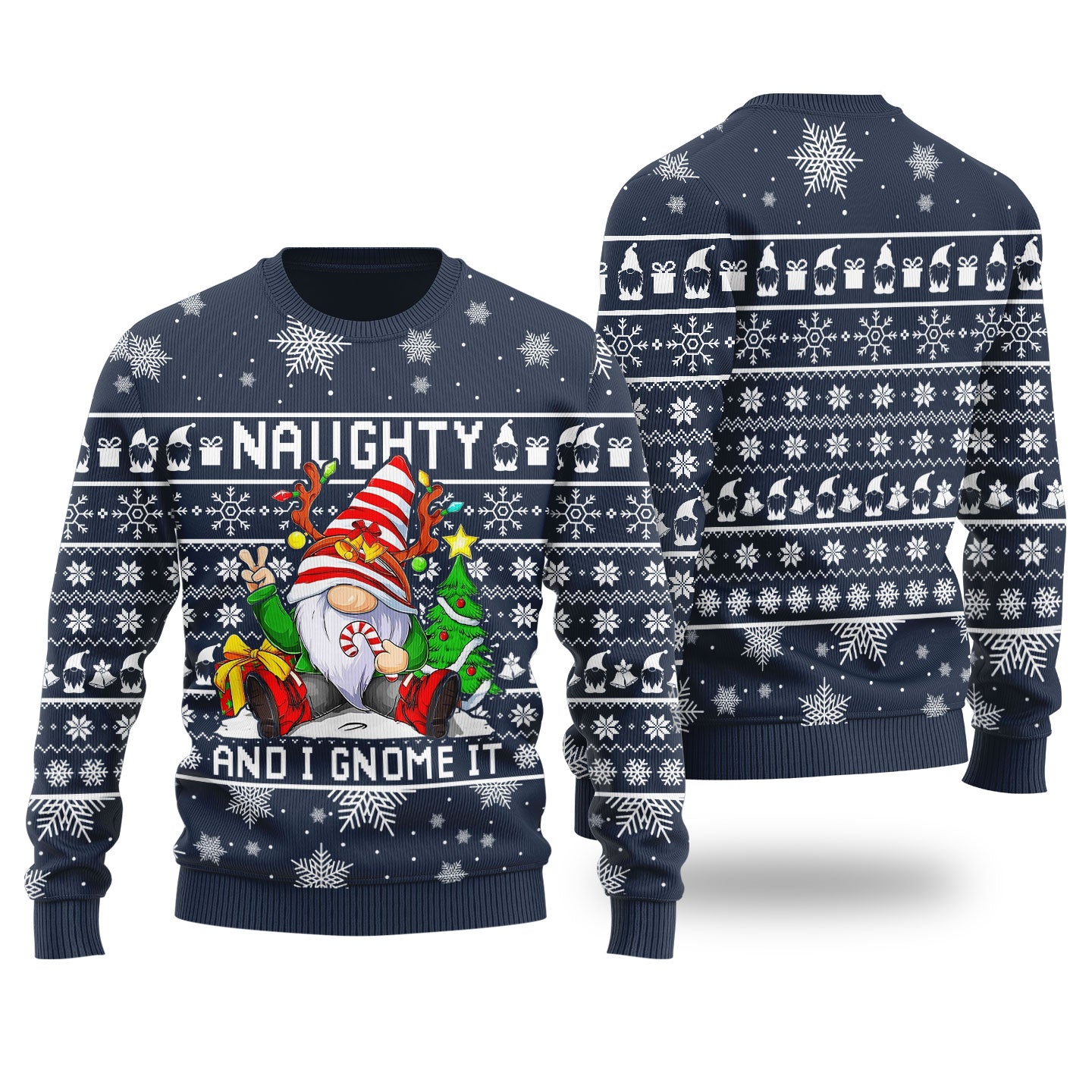 Naughty And I Gnome It Ugly Christmas Sweater For Women