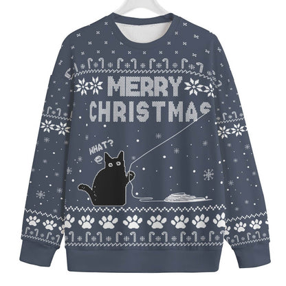 Naughty Black Cat Mens Big And Tall Christmas Sweater