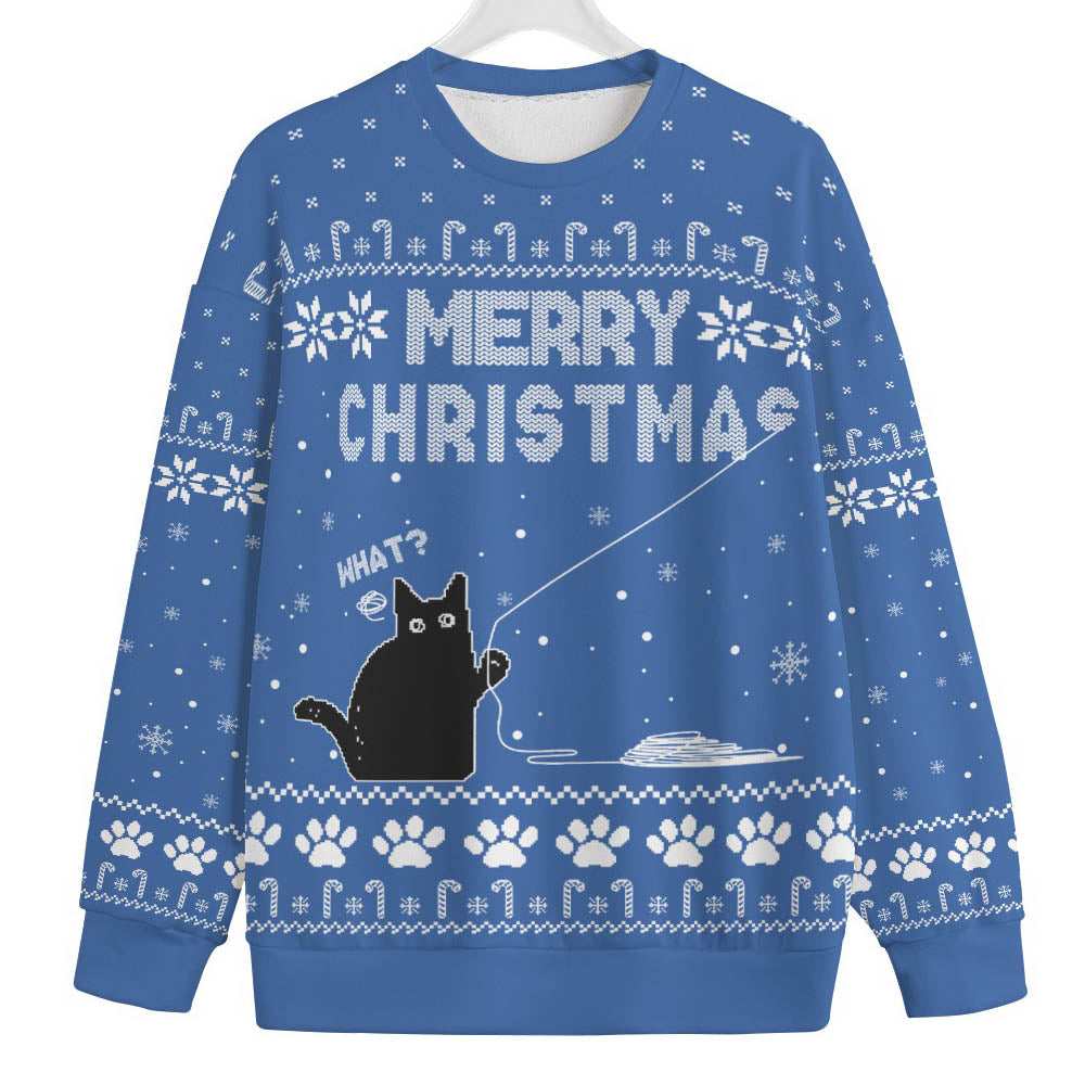 Naughty Black Cat Mens Big And Tall Christmas Sweater