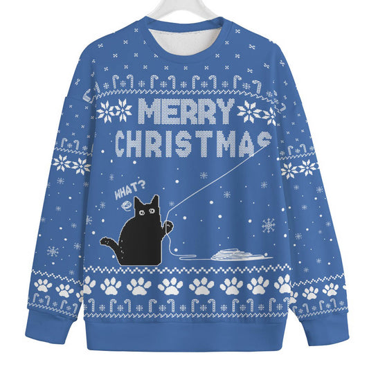 Naughty Black Cat Mens Big And Tall Christmas Sweater