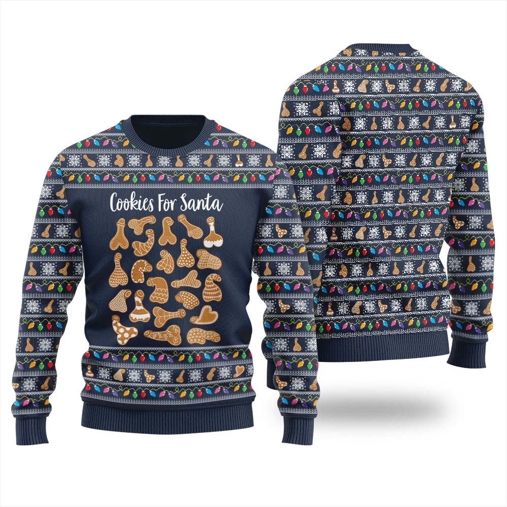 Naughty Christmas Cookies Ugly Sweater For Men