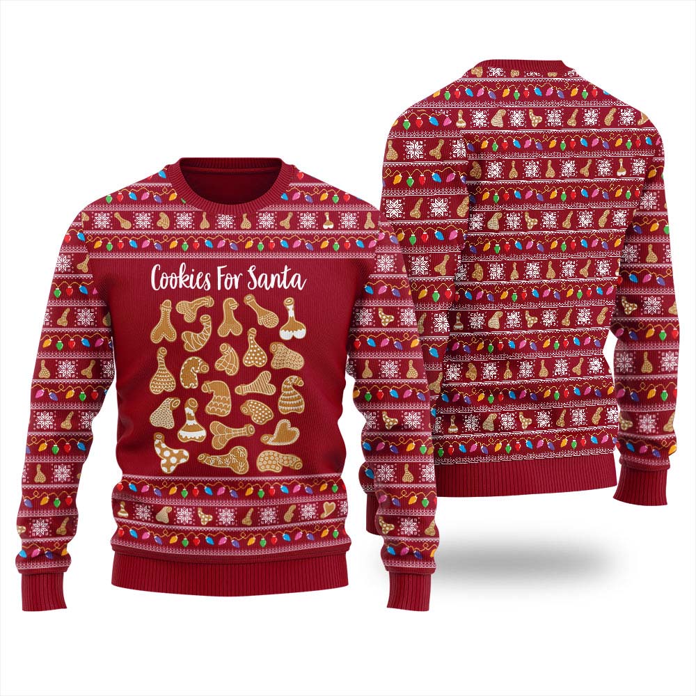Naughty Christmas Cookies Ugly Sweater For Men