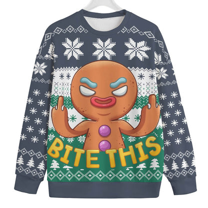 Naughty Cookies Womens Plus Ugly Christmas Sweater