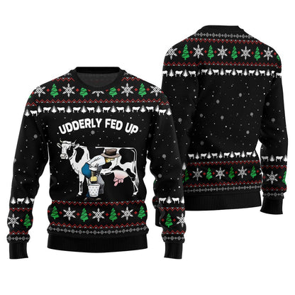 Naughty Cow Farm Tease Ugly Christmas Sweater