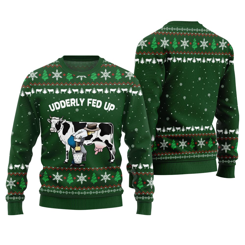Naughty Cow Farm Tease Ugly Christmas Sweater