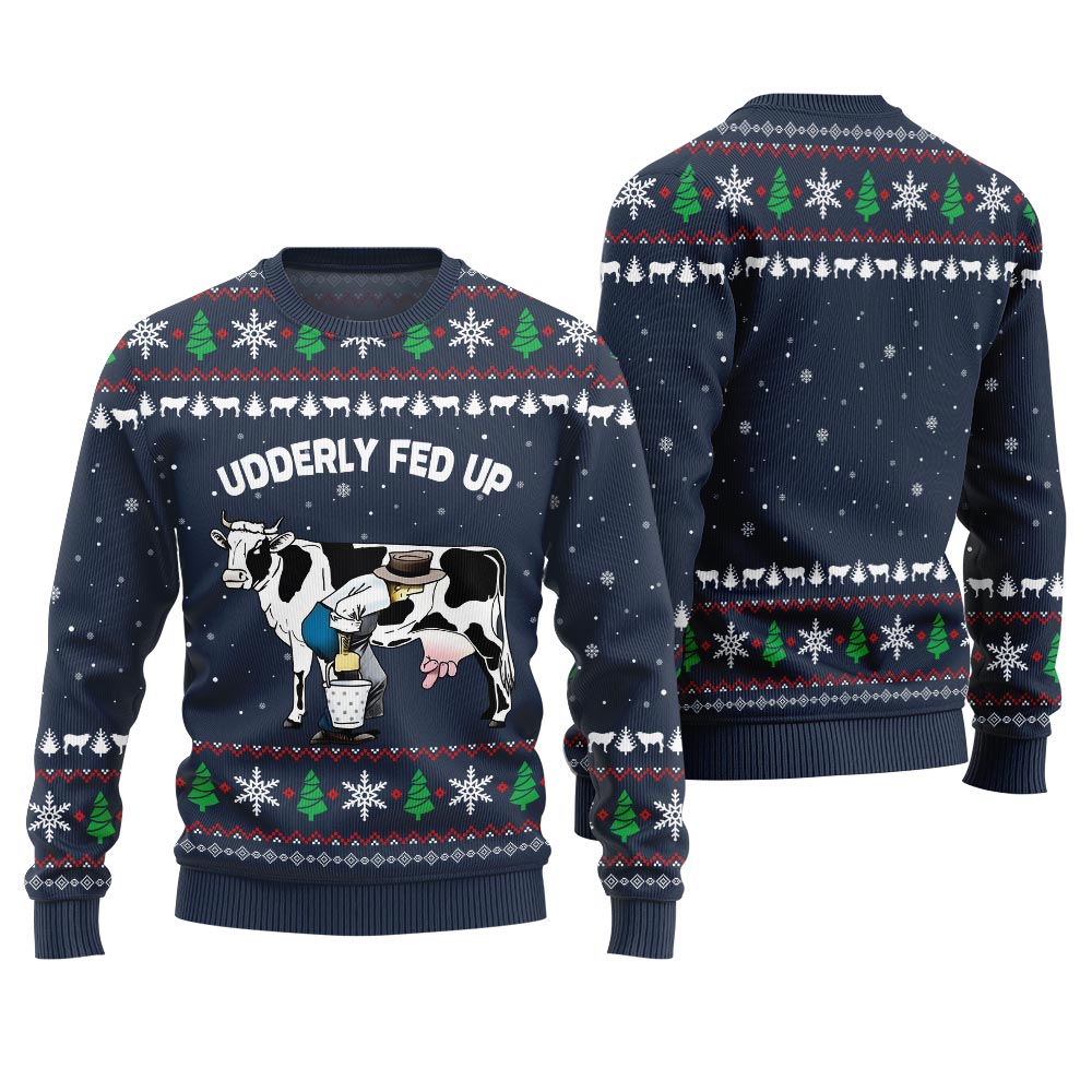 Naughty Cow Farm Tease Ugly Christmas Sweater