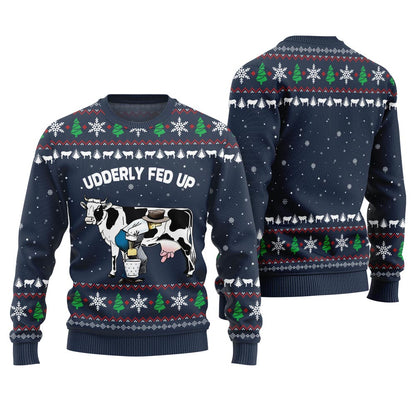 Naughty Cow Farm Tease Ugly Christmas Sweater
