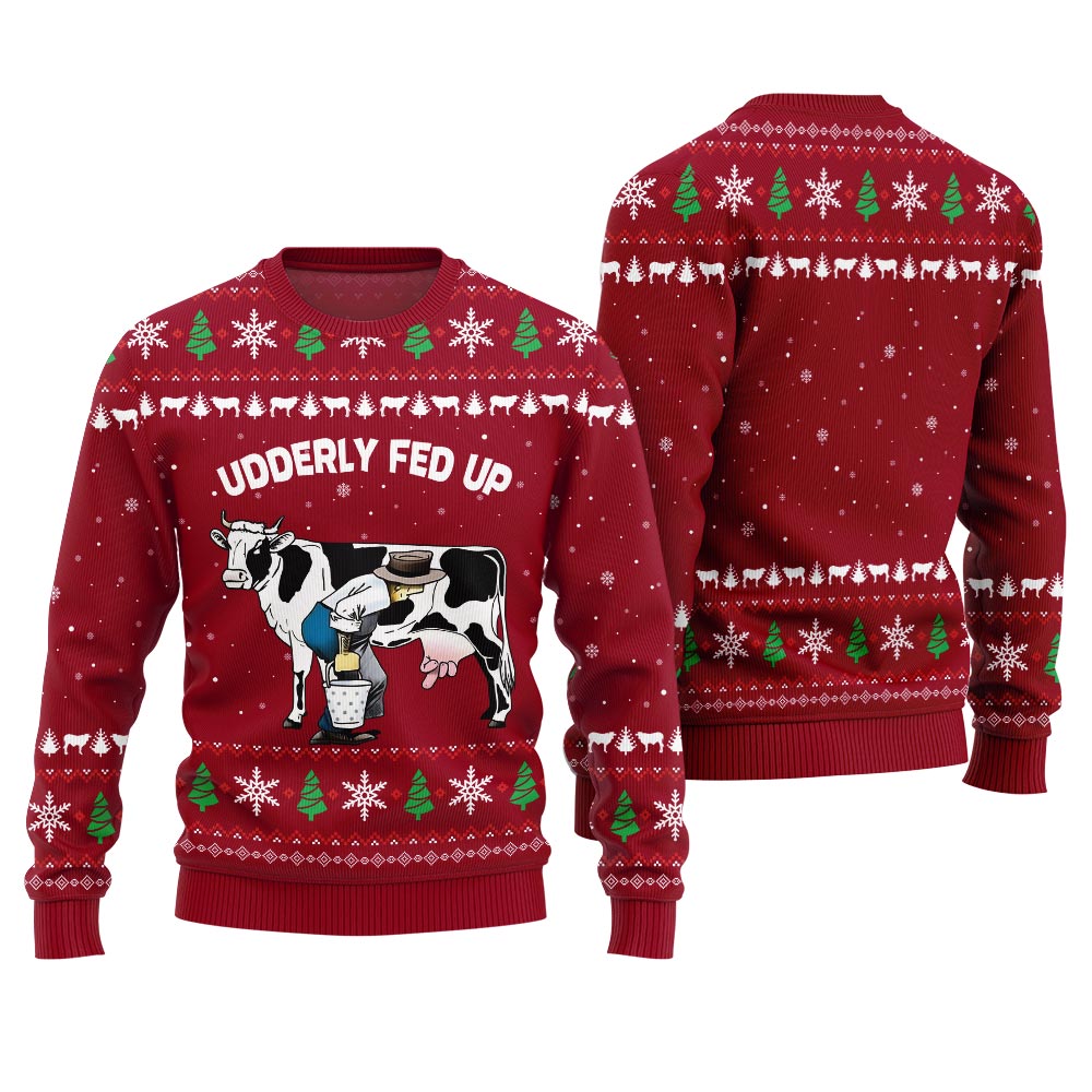 Naughty Cow Farm Tease Ugly Christmas Sweater