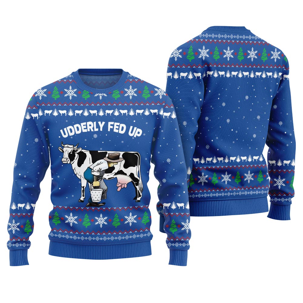 Naughty Cow Farm Tease Ugly Christmas Sweater