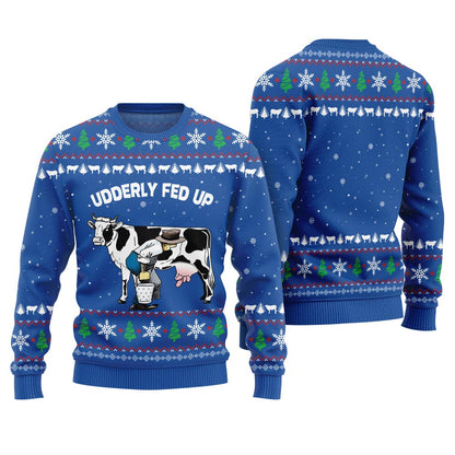 Naughty Cow Farm Tease Ugly Christmas Sweater