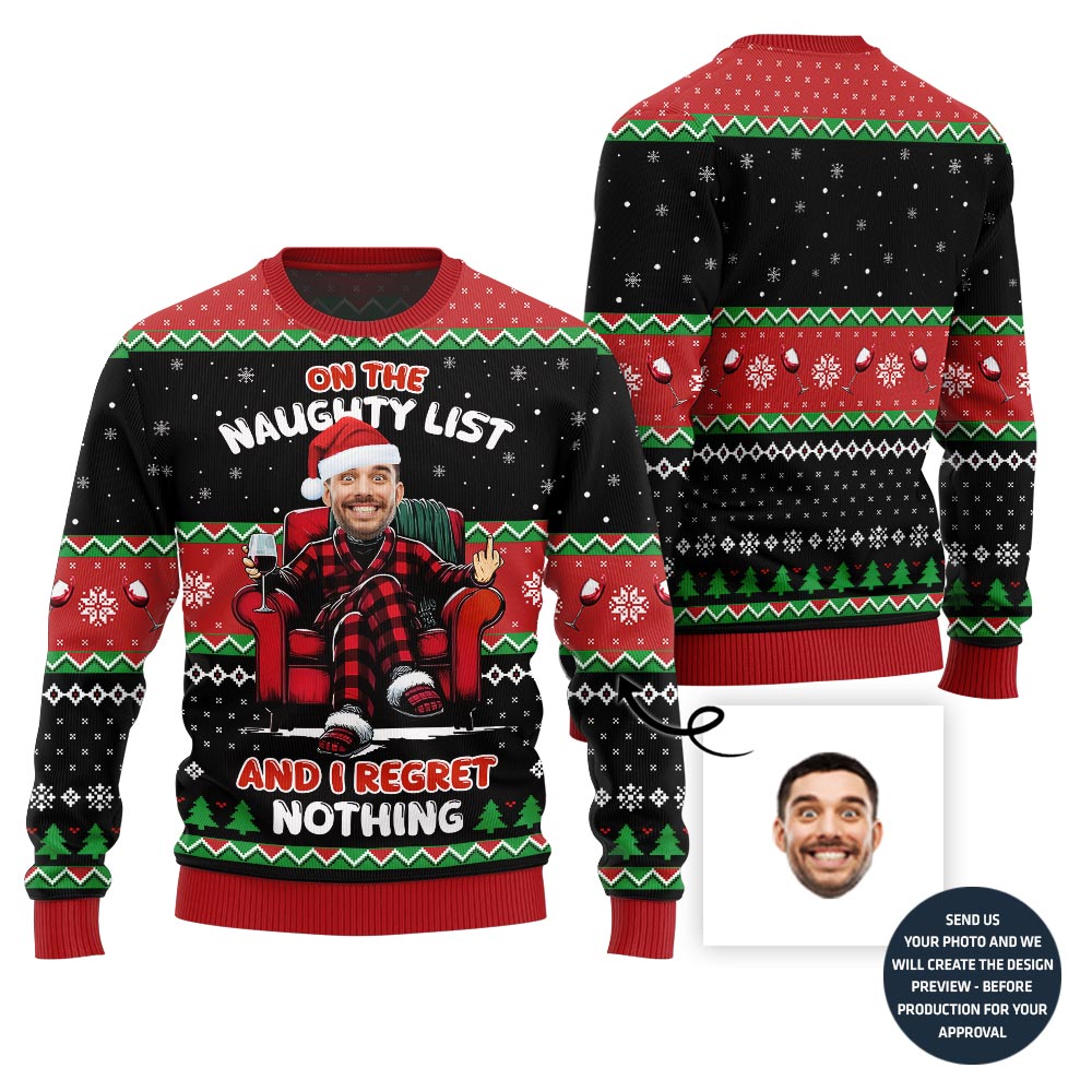 Naughty Custom Face Ugly Sweater