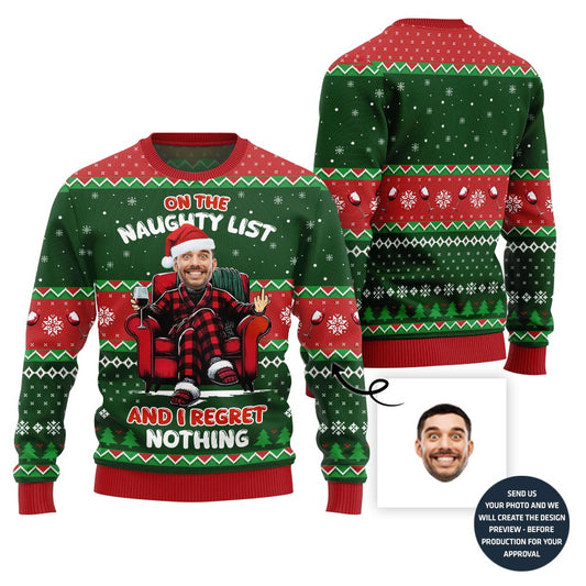 Naughty Custom Face Ugly Sweater