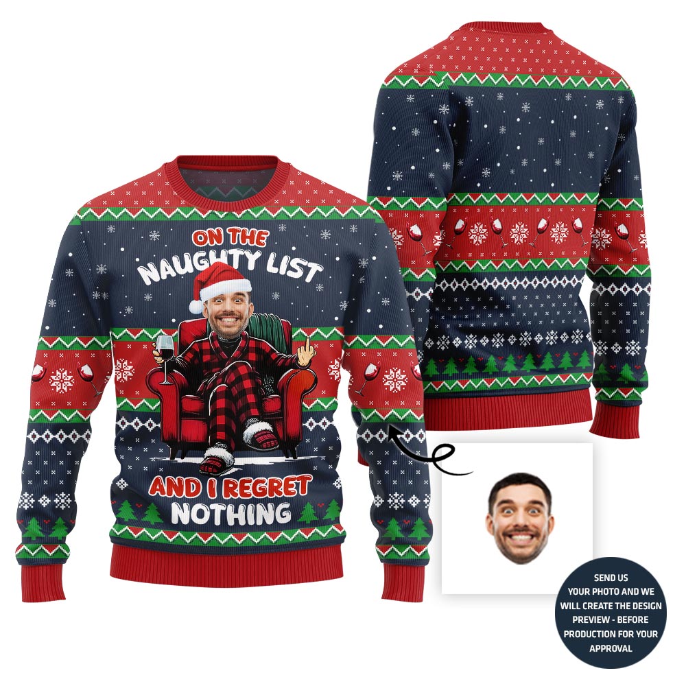 Naughty Custom Face Ugly Sweater