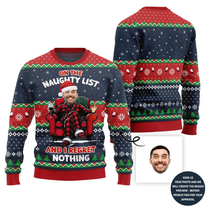 Naughty Custom Face Ugly Sweater