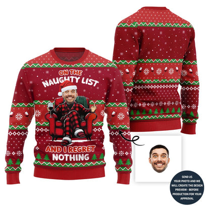 Naughty Custom Face Ugly Sweater