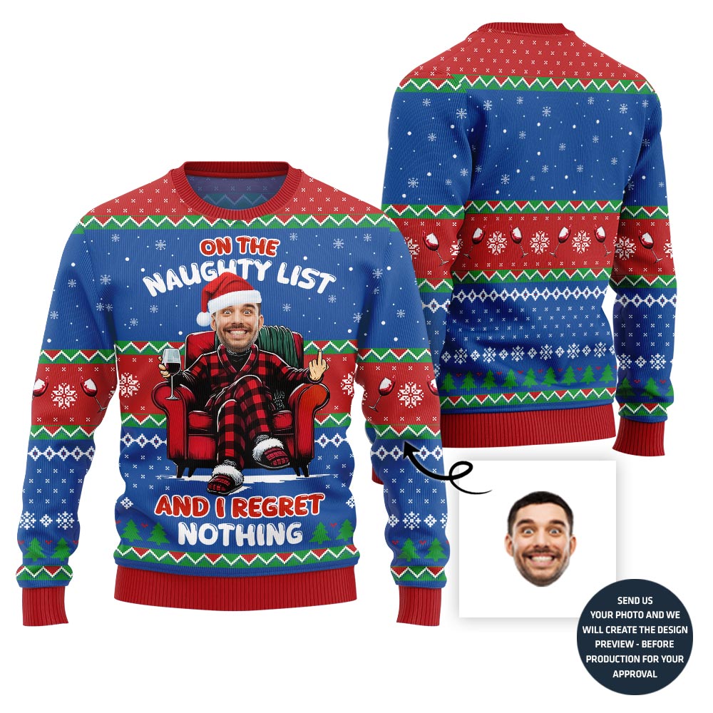 Naughty Custom Face Ugly Sweater