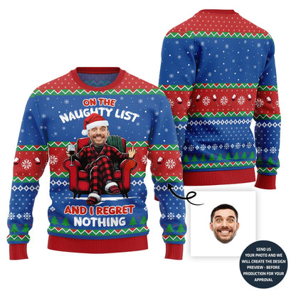 Naughty Custom Face Ugly Sweater