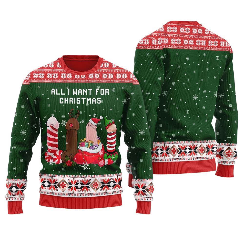Merry Dickmas Women's Ugly Funny Sweater