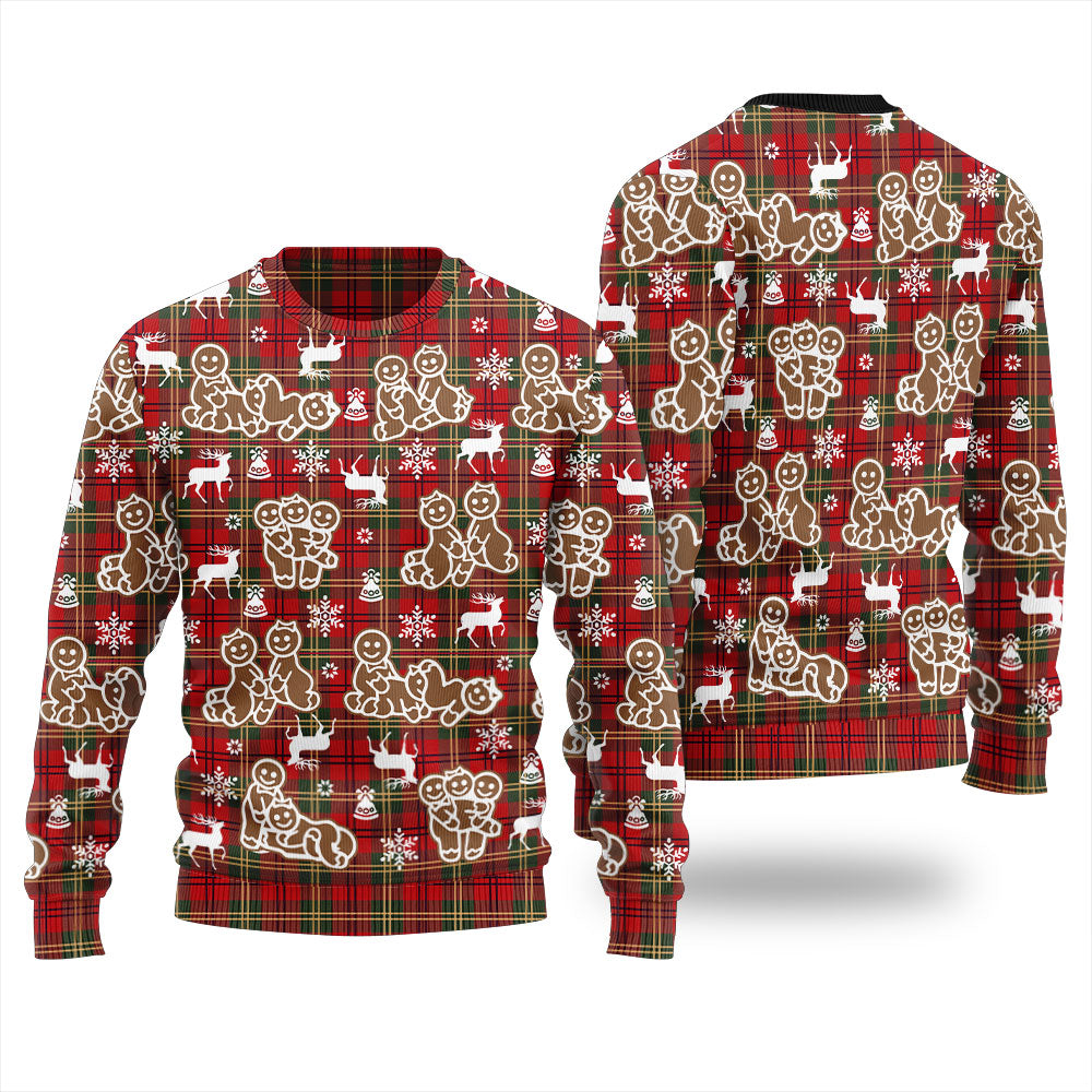 Naughty Gingerbread Ugly Christmas Sweater For Adults