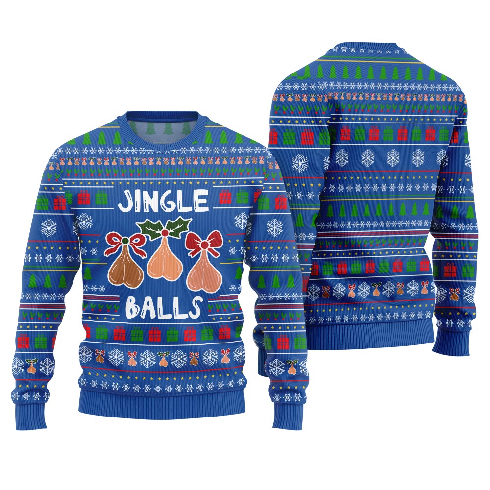 Naughty Jingle Balls Funny Ugly Christmas Sweater