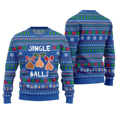Naughty Jingle Balls Funny Ugly Christmas Sweater