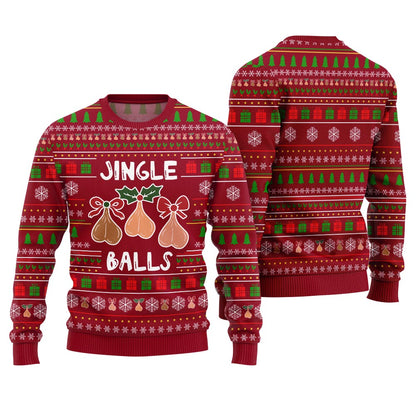 Naughty Jingle Balls Funny Ugly Christmas Sweater