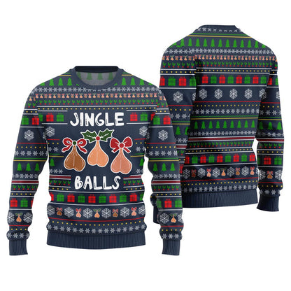 Naughty Jingle Balls Funny Ugly Christmas Sweater