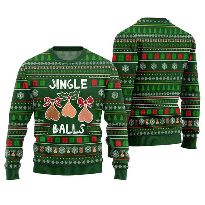 Naughty Jingle Balls Funny Ugly Christmas Sweater